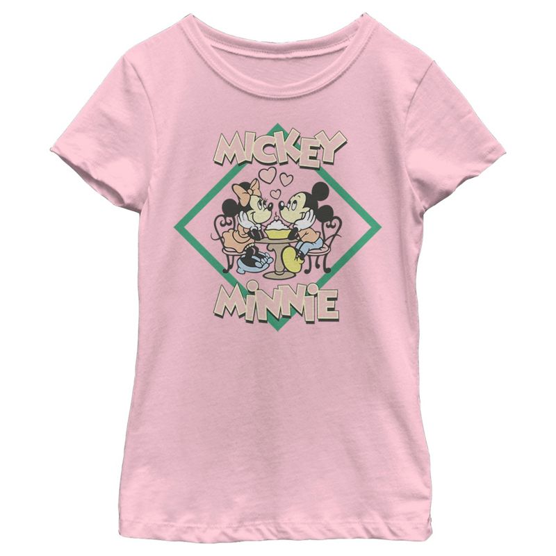 Girl's Disney Mickey and Minnie Date Night T-Shirt, 1 of 5