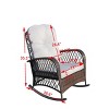 Outdoor Rocking Chair, Wide Seat Accent Chair with PE Cushion and Steel Frame, Rattan Rocker Chair with High Weight Capacity-Coolbibila - 4 of 4