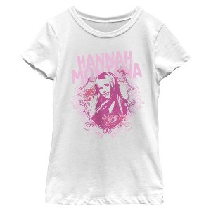 Girls Hannah Montana Pink Emblem Star T Shirt - 1 of 4