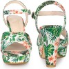 Perphy Women's Floral Platform Slingback Chunky High Heels Sandals - 2 of 3