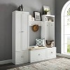 Crosley 4pc Harper Entryway Set with Bench, Shelf, Hall Tree and Pantry Closet Set White: Wood Composite, Metal Hardware, 11 Hooks - 3 of 4
