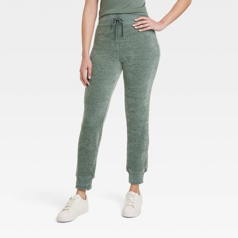 Women's Chenille Drawstring Leggings With Ribbed Waistband And Cuffs - A  New Day™ Green Xl : Target