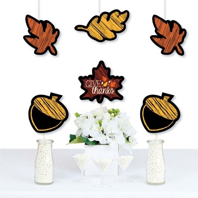 Big Dot of Happiness Give Thanks - Leaf Decorations DIY Thanksgiving Party Essentials - Set of 20