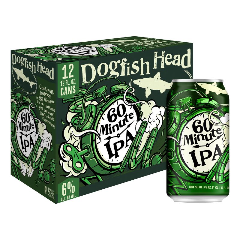 Dogfish Head 60 Minute IPA Beer - 12pk/12 fl oz Cans, 1 of 9