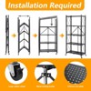SKONYON 5-Tier Foldable Storage Shelves Adjustable Organizer Rack with Wheels - 3 of 4