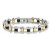 Black Bow Jewelry Men's Stainless Steel, Gold Tone and Black Rubber Bracelet, 8.75 Inch - 3 of 4