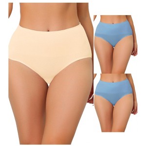 Allegra K Women's High Waist Shaping Tummy Control Breathable Briefs Multicolored - 1 of 4