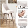 Bekrvio 26" Swivel Bar Stools Set 1/2/3/4 with Solid Wood Legs, 3.15” Linen Upholstered Seat with Back, Mid-Century Bar Chairs for Kitchen Island - 4 of 4
