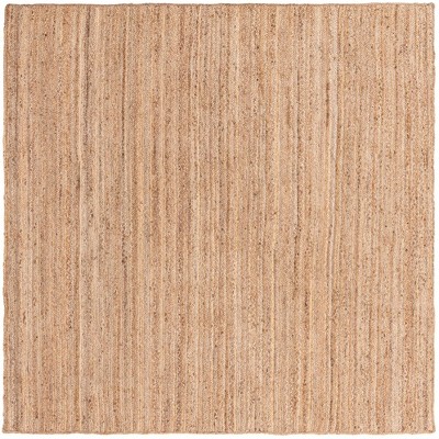 Handmade Natural Jute Square Indoor Area Rug, 8 ft