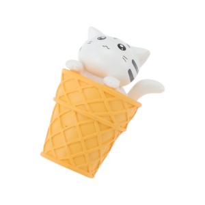 Unique Bargains Decorative Magnets Magnetic Fridge Sticker Irregular Shape Cat with Ice Cream Polyvinyl Chloride 1Pc - 1 of 3