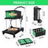 2-Tier Foldable Grocery Cart with Wheels & Removable Crate - Aluminum Frame Trolley for Shopping, Picnics & Office - 2 of 4