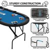 Poker Table Foldable, 8 Player Oval Folding Poker Tables with Collapsible Legs, Padded Rails and Cup Holders, Portable Poker Table - 4 of 4