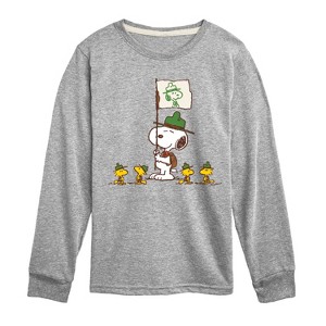 Boys' - Peanuts - Snoopy And Group Long Sleeve Graphic T-Shirt - 1 of 4