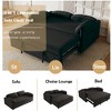 Lyngins Convertible Loveseat Sofa Bed, Velvet Sofa Bed with Armrest Storage Bags, Comfortable Couches for Living Room, Home Relaxation & Guest Sleep - 4 of 4