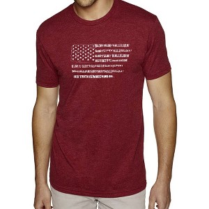 LA Pop Art Men's Premium Blend Word Art T-shirt - Glory Hallelujah Flag - 1 of 3