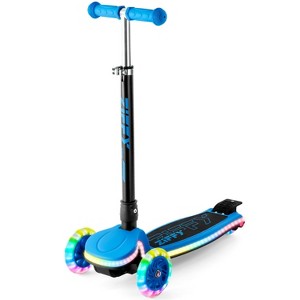 Joyfy LED Light-Up Scooter for Kids - Adjustable 4-Position Handlebar, Lean-to-Steer Control & Wide Anti-Slip Deck (Max 110 lbs Capacity) - 1 of 4