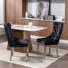 Okak Modern Comfy Dining Chairs Set of 2, Tufted Velvet Upholstery Kitchen Chairs with Chrome Stainless Metal Legs & Nailhead Trim - 2 of 4