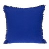 HomeRoots 24" Blue and White Striped Cotton Throw Pillow With Fringe - 4 of 4