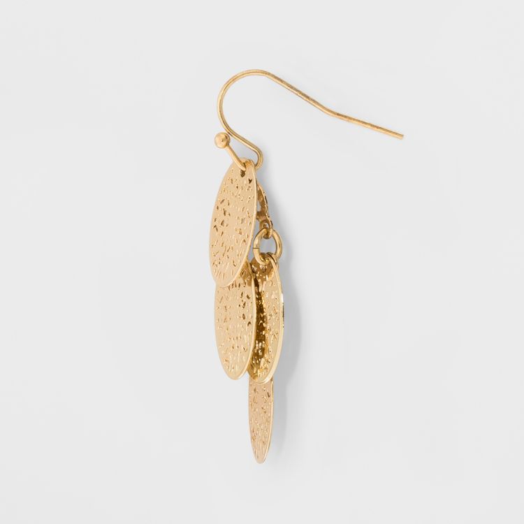Filigree Chandelier Drop Earrings - A New Day&#8482; Gold: Steel &#38; Brass, Fish Hook Closure, 2 of 3