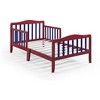 Yinvani Red Solid Wood Crib with Double Safety Rails - 3 of 4