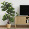 3.25FT/4FT/5FTArtificial Fiddle Fig Tree Faux Plant Indoor Ficus Lyrata Fake Fig Tree Tropical Plant - 2 of 4