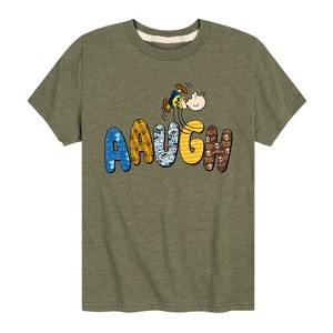 Boys' - Peanuts - Aaugh Pattern Charlie Brown Short Sleeve Graphic T-Shirt - 1 of 4