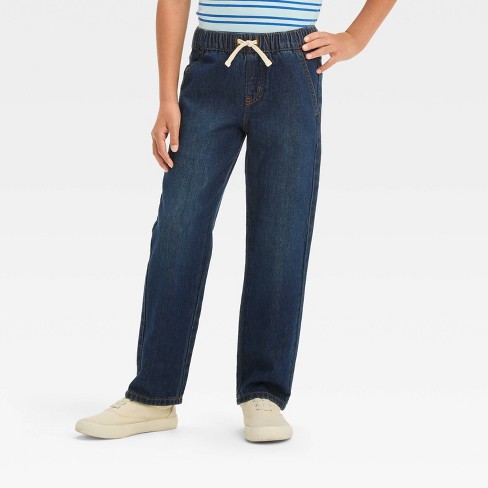 Boys' Straight Fit Pull-on Pants - Cat & Jack™ Dark Blue 14 Slim : Target