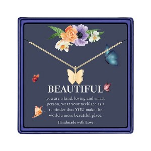 Turandoss 18K Gold Butterfly Initial Necklace for Girls Women, Dainty Letter Choker Necklace, Butterfly Birthday Gifts for Girls, Gold Jewelry, 14+2In - 1 of 4
