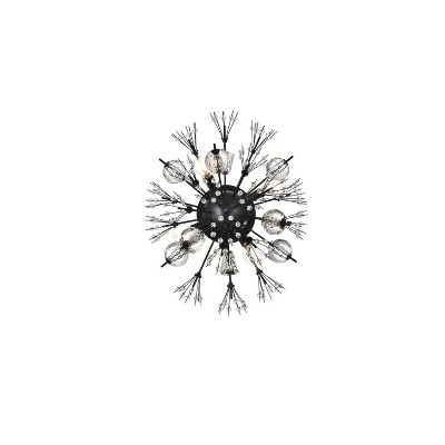 Elegant Lighting Vera 19 inch crystal starburst wall sconce in black