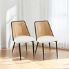 NicBex Set of 2 Dining Chairs with Rattan Backrest Modern Upholstered Padded Seats Side Chair for Dining Room - 2 of 4