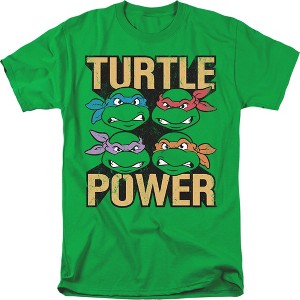 Teenage Mutant Ninja Turtles Turtle Power Adult T Shirt, Kelly Green - 1 of 4