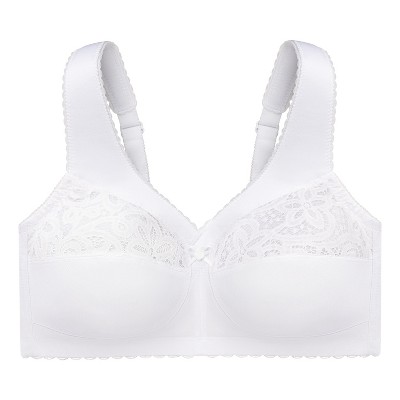 Glamorise Womens Magiclift Cotton Support Wirefree Bra 1001 White 40d ...