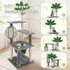 Modern Multicoloured 600 GSM Soft Plush Cat Tree Pet Tower with Sisal Post and Hanging Ball, Fake Real Leaves - 3 of 4