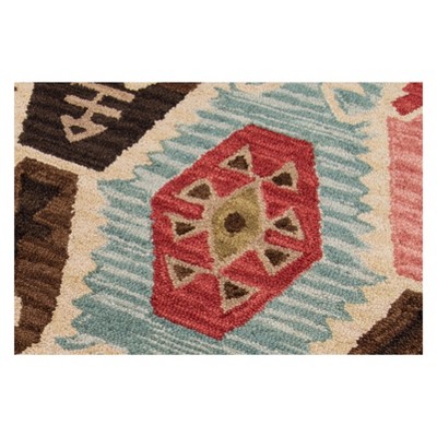 Handmade Red Wool and Synthetic Tufted 2' x 3' Rug
