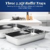 Elite Cuisine 7.5qt Stainless Steel Electric Buffet Server Food Warmer with 3 Trays - 3 of 4