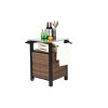 Outdoor Wicker Woven Island Rolling Cart,Single Door Bar Cart With Stainless Steel Tabletop,Patio Kitchen Storage Cabinet-Coolbibila - 3 of 4