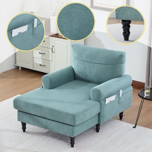 Sapphtopaz Modern Chenille Couches for Living Room with Backrest and Armrests Recliner Couch with Wooden Legs Soft Sleeper Sofa for Bedroom - 1 of 4