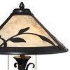 Franklin Iron Works Feuille Country Cottage Table Lamp 23 3/4" High Metal Openwork Leaf with Table Top Dimmer Mica Shade for Bedroom Living Room House - 3 of 4