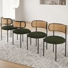 AZL1 Life Concept Dining Sets Modern Upholstered Chairs Set of 4, Accent Kitchen Chairs Rattan Back for Dining Room, Green, 20.5"*20.5"*30" - 2 of 4