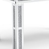 HomeRoots 31" Silver Mirrored Glass And Faux Crystal Dining Table - 4 of 4