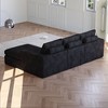 99-Inch Beige L-Shaped Modern Upholstered Sectional Sofa with Three pillows, Corduroy Sectional Sofa for Living Room and Bedroom - 3 of 4