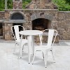 Emma and Oliver Commercial Grade 24" Round Metal Indoor-Outdoor Table Set with 2 Cafe Chairs - 2 of 4