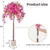6FT Artificial Bougainvillea Tree Realistic Artificial Outdoor Trees - Tall Fake Floor Plant with Silk Pink Flowers Faux Trees for Home Decor Wedding - 4 of 4