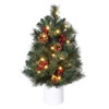 2 Ft Mini Pre-Lit Christmas Tree with Warm White Lights, Red Berries & Pine Cones - 2 of 4