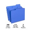 HITOUCH BUSINESS SERVICES Reinforced File Folder 1/3 Cut Letter Size Blue 100/Box TR508911/508911 - 2 of 4