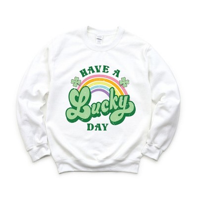 Simply Sage Market Women's Graphic Sweatshirt Lucky Day Rainbow