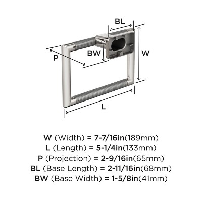 Esquire Polished Nickel and Stainless Steel Wall Mounted Towel Ring