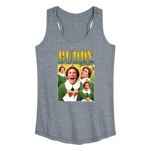 Women's ELF Christmas Buddy the Elf Graphic Racerback Tank - Heather Grey - Medium - 1 of 4