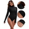 INSPIRE CHIC Women's High Neck Long Sleeve Tops Slim Fit Bodysuit Jumpsuit - 3 of 4