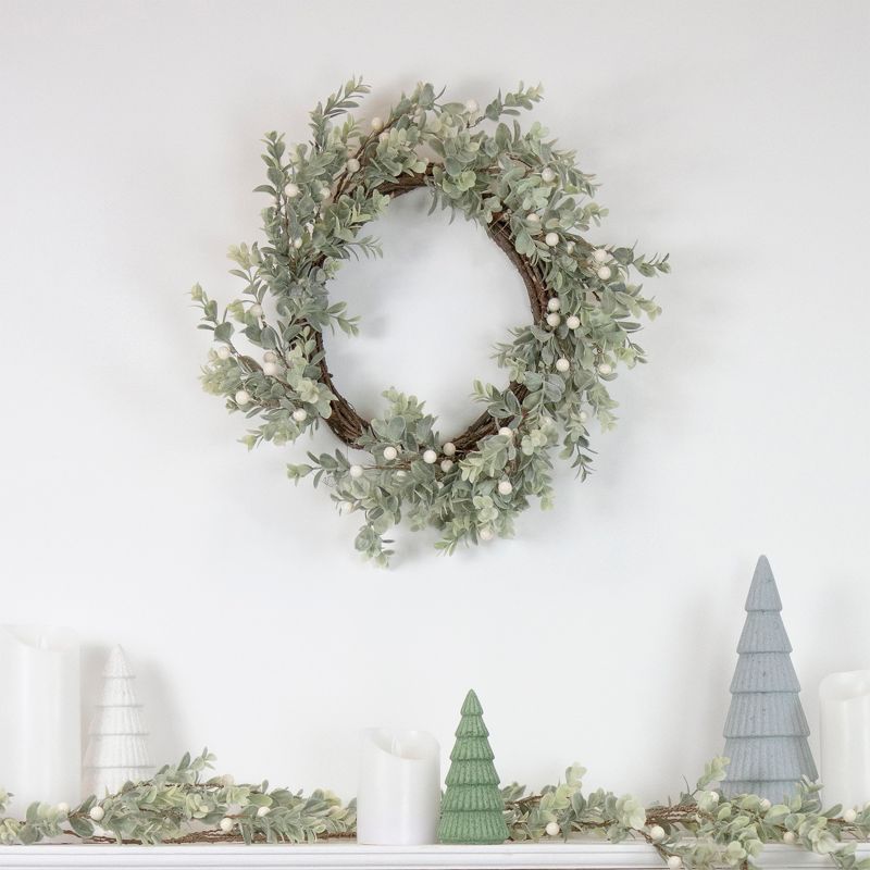 Northlight Real Touch™️ Berry and Eucalyptus Christmas Wreath - 18" - Unlit, 2 of 7